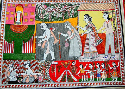 Rani Jha's Painting Parents forced from Home